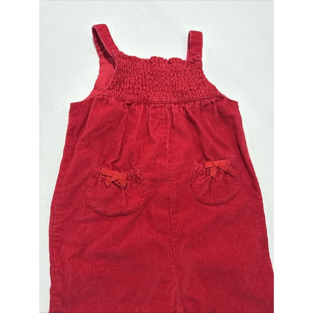 Gymboree Overalls Toddler 18 24M Red Cupcake Embroidery Romper‎